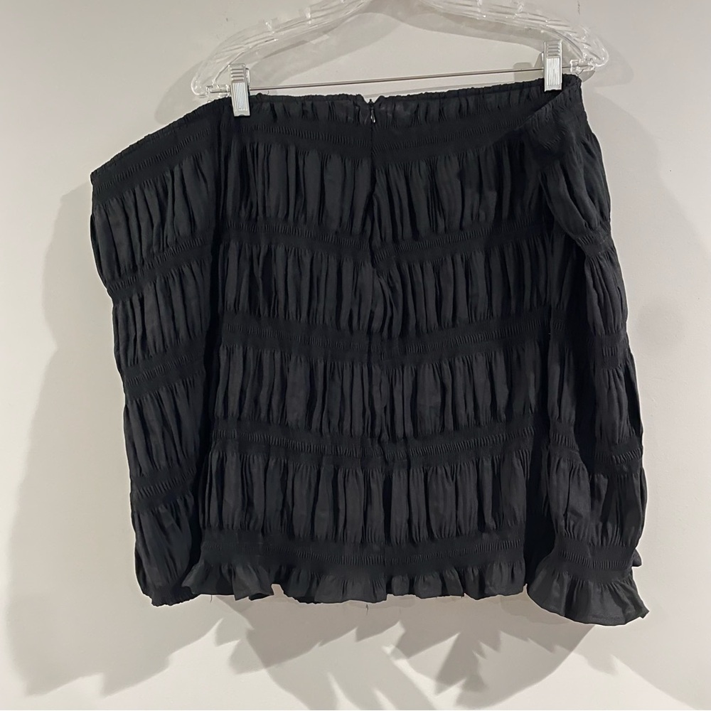 Pretty Little Thing Wrap Mini Skirt & Beach Cover-Up, Black, Plus Size, Vacation - Picture 7 of 8